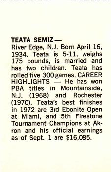 1973 PBA Bowling #NNO Teata Semiz Back